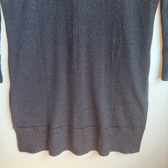 Free People We The Free Ribbed Sparkly Cardigan Duster Lightweight Long Sweater - Picture 9 of 14